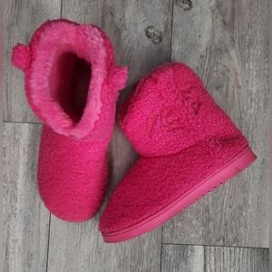 MIA GIRL Women's Fuchsia Western Cozy Slipper Booties